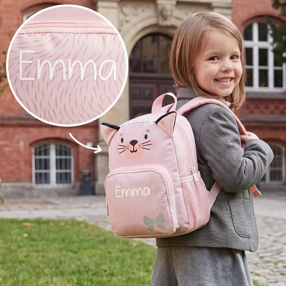 Personalisierter Kinder Rucksack „Katze“